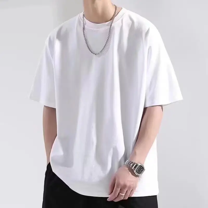 Men Black Cotton T-Shirt Short Sleeve Crewneck — feature 6