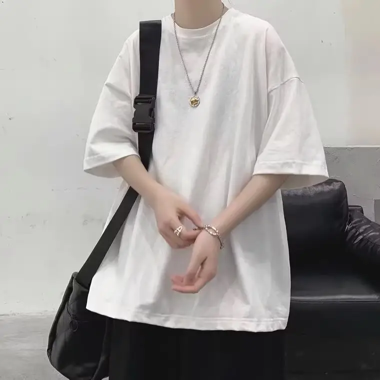 Men Black Cotton T-Shirt Short Sleeve Crewneck — feature 8