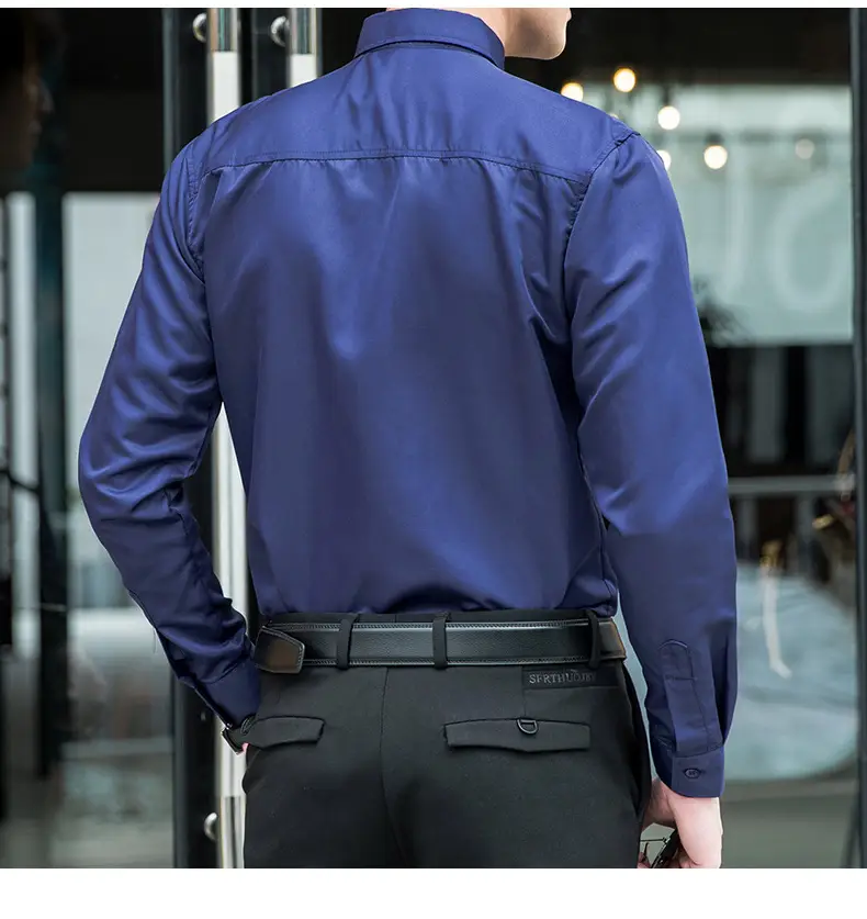Men's Slim Fit Burgundy Button Down Shirt — feature 12