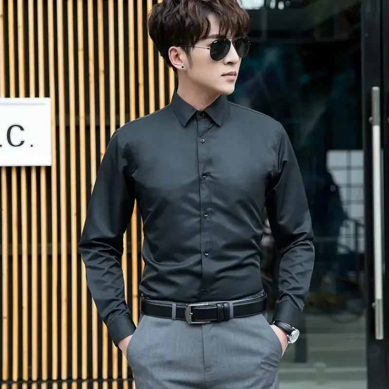 Men's Slim Fit Burgundy Button Down Shirt - Image 14