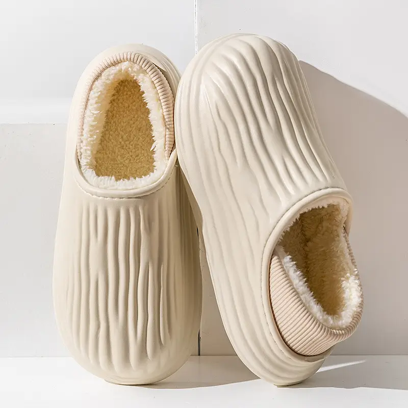 Eva Home Cotton Slippers Are Waterproof and Stain-Resistant, Suitable for Outdoor Wear, Non-Slip, Lightweight, Thick-Soled, Closed-Back Cotton Shoes for Women, with Added Fleece for Warmth - Image 9