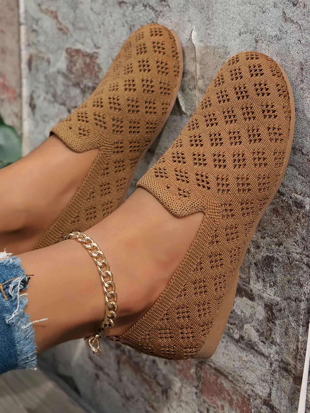 Flat Round-Toe Fly-Knit Women's Shoes 2025 Spring and Autumn Breathable Shallow Casual Versatile Soft-Soled Spring and Autumn Casual Shoes — feature 10