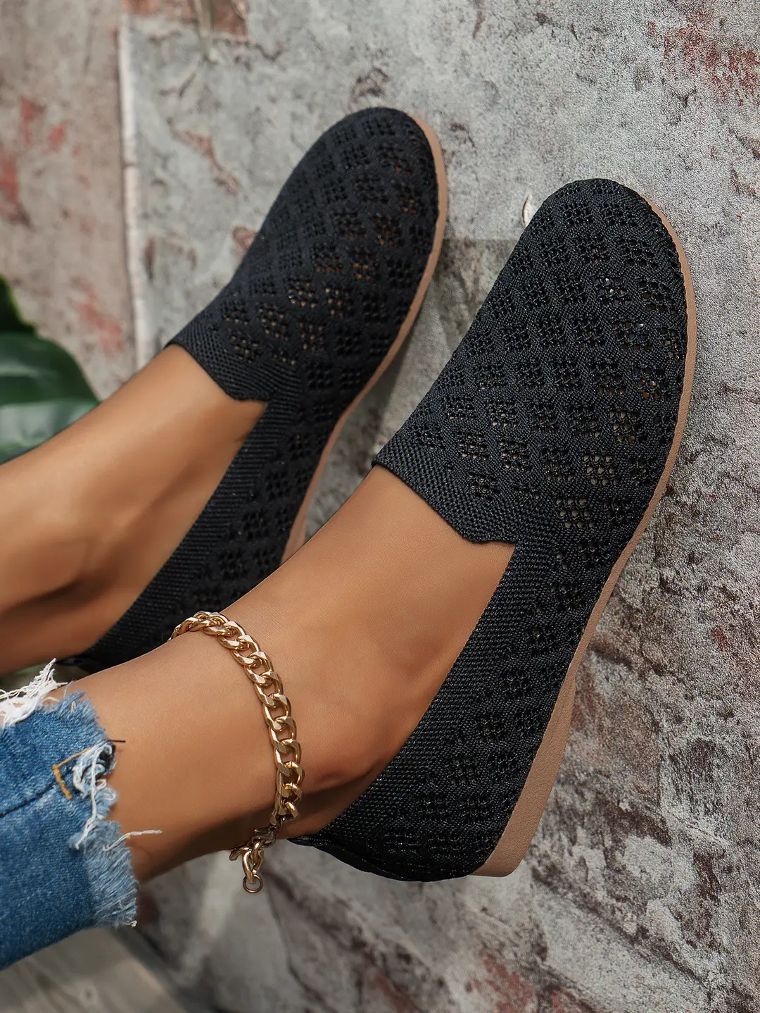 Flat Round-Toe Fly-Knit Women's Shoes 2025 Spring and Autumn Breathable Shallow Casual Versatile Soft-Soled Spring and Autumn Casual Shoes — feature 3