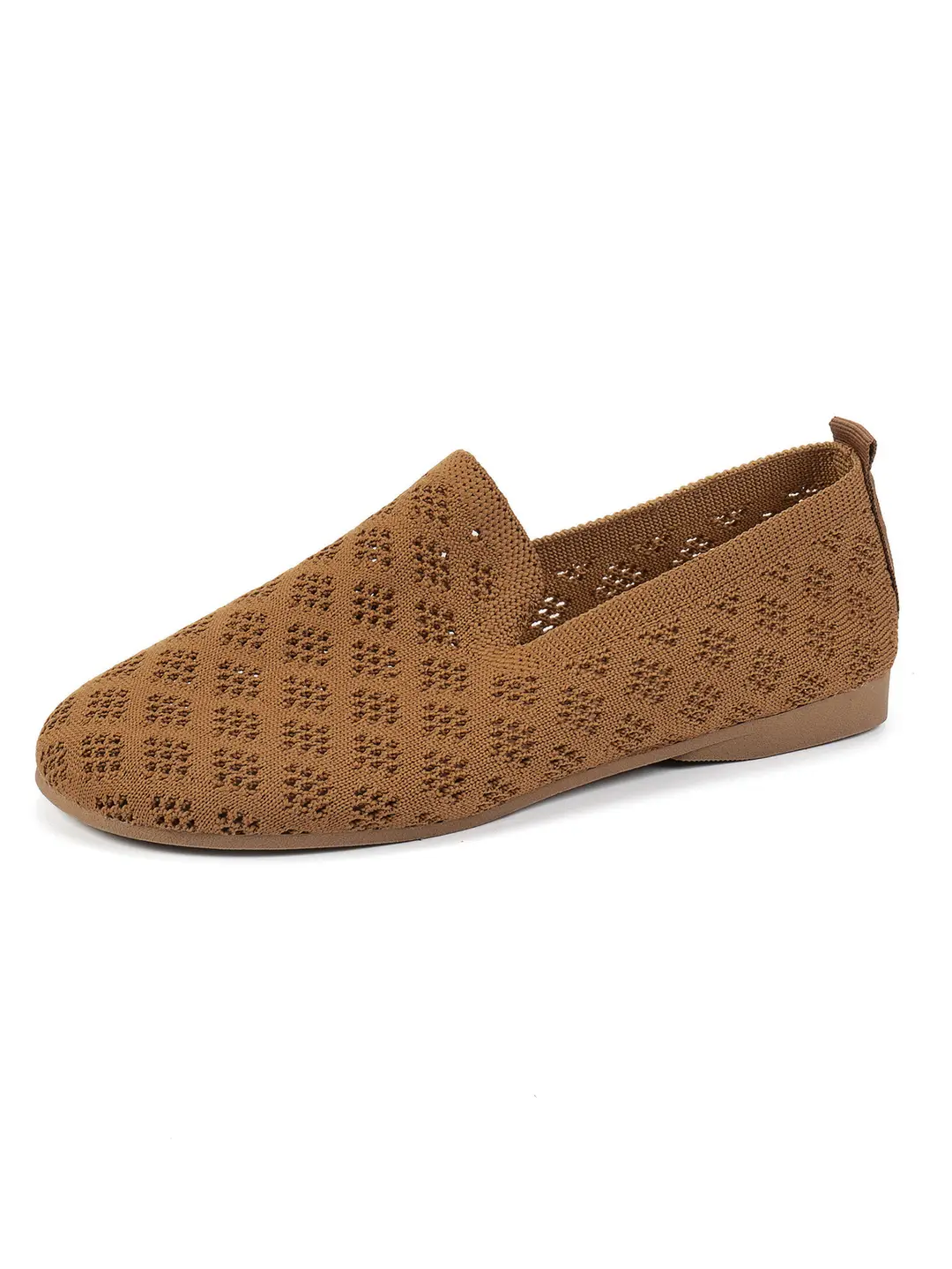 Flat Round-Toe Fly-Knit Women's Shoes 2025 Spring and Autumn Breathable Shallow Casual Versatile Soft-Soled Spring and Autumn Casual Shoes — feature 6