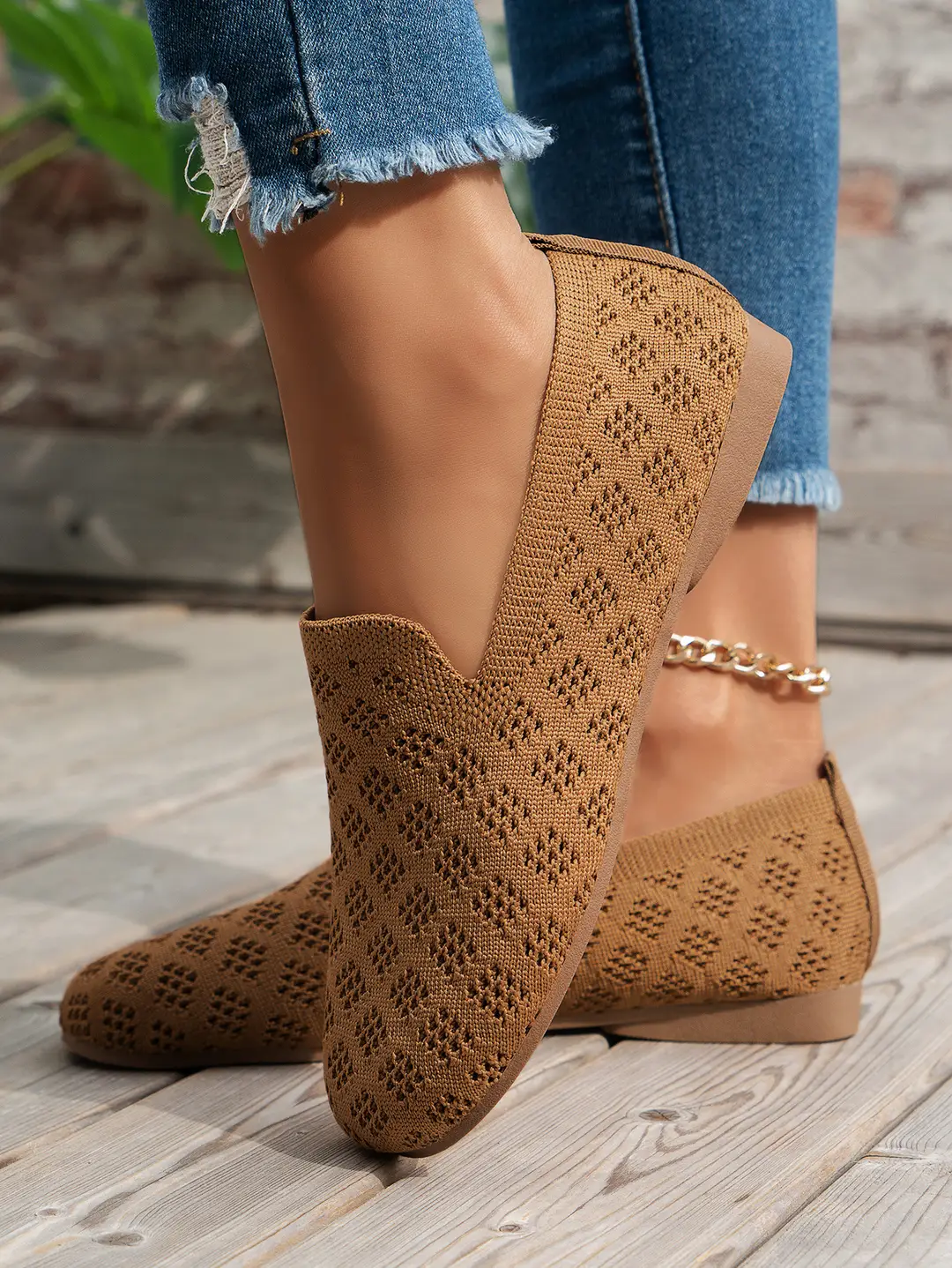 Flat Round-Toe Fly-Knit Women's Shoes 2025 Spring and Autumn Breathable Shallow Casual Versatile Soft-Soled Spring and Autumn Casual Shoes — feature 7