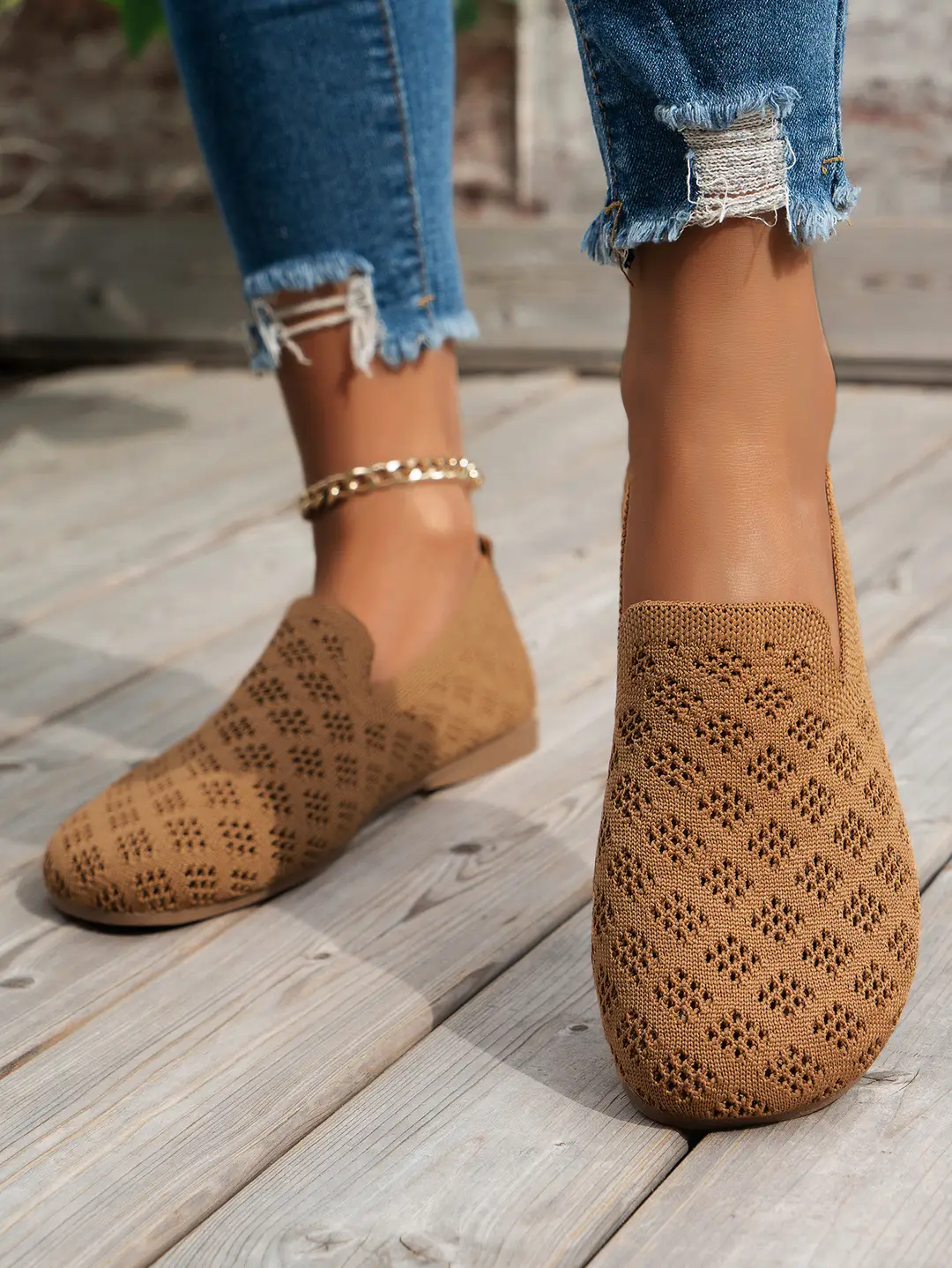 Flat Round-Toe Fly-Knit Women's Shoes 2025 Spring and Autumn Breathable Shallow Casual Versatile Soft-Soled Spring and Autumn Casual Shoes — feature 8