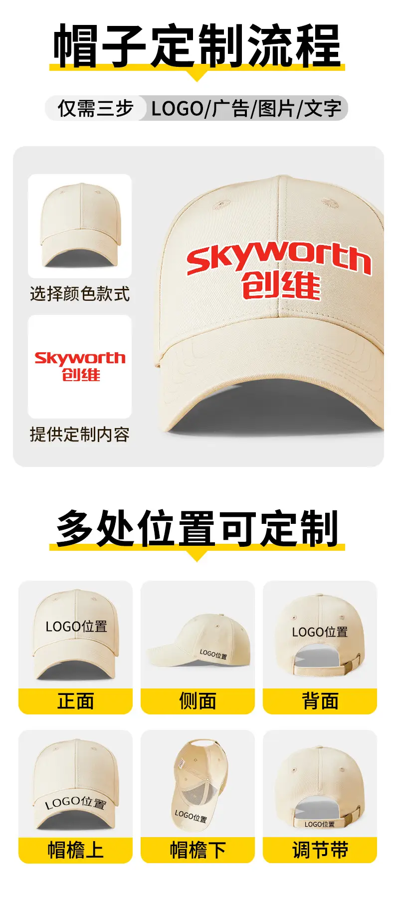 Custom Printed Logo Baseball Cap for Men Women — feature 5