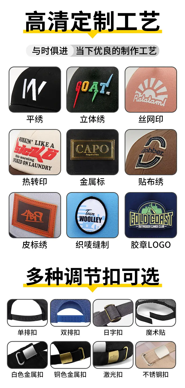 Custom Printed Logo Baseball Cap for Men Women — feature 6