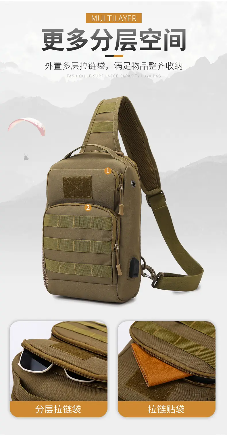 New Men's Tactical Crossbody Bag Large Capacity Outdoor Sports — feature 11