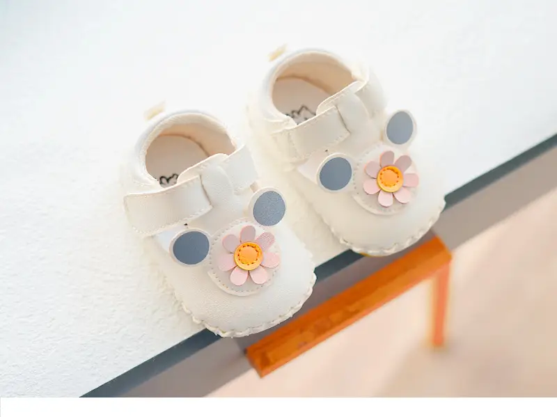 Baby Shoes White Floral Soft Sole 0-1 Year — feature 3