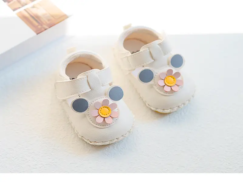 Baby Shoes White Floral Soft Sole 0-1 Year — feature 5