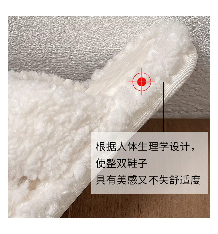 2025 Bow-Knot Cat Curly Fur Slippers Flat Rubber — feature 16