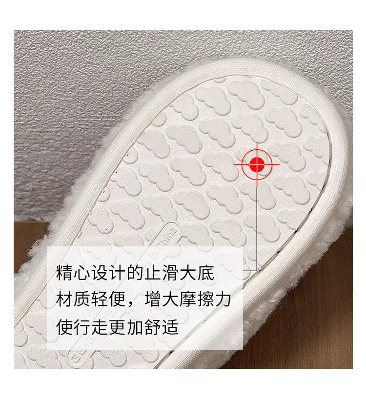 2025 Bow-Knot Cat Curly Fur Slippers Flat Rubber — feature 17