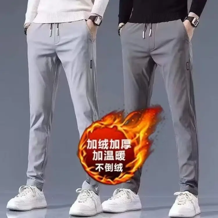 Men Black Fleece Lined Shorts Winter Business Casual - Image 15