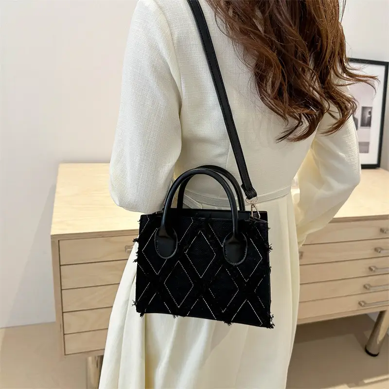Blue Rhombus Embroidered Shoulder Bag 2024 - Image 7