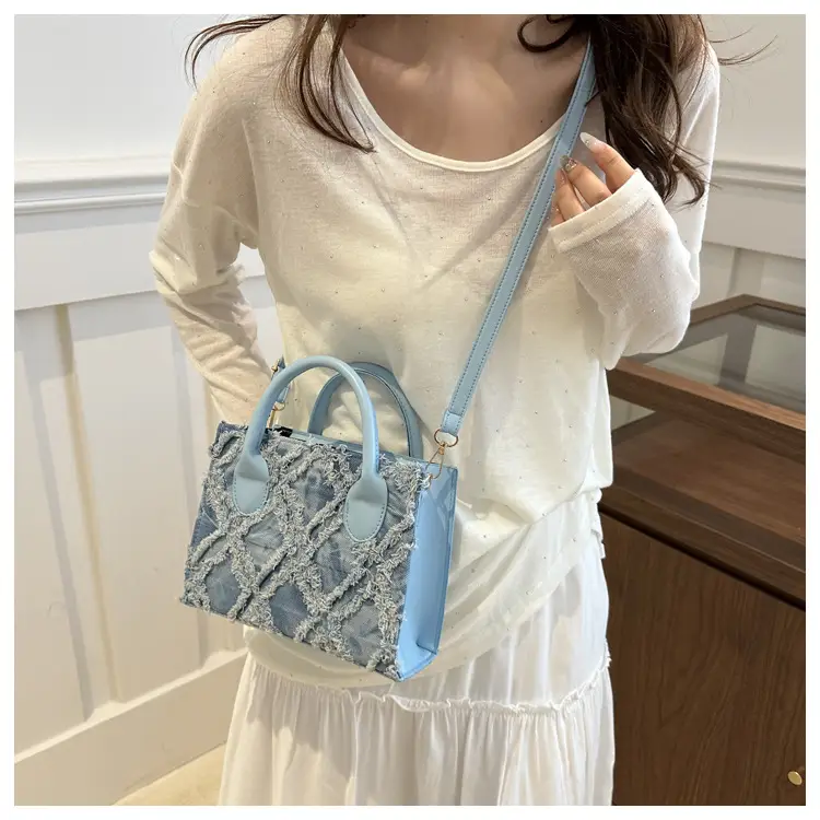 Blue Rhombus Embroidered Shoulder Bag 2024 — feature 27
