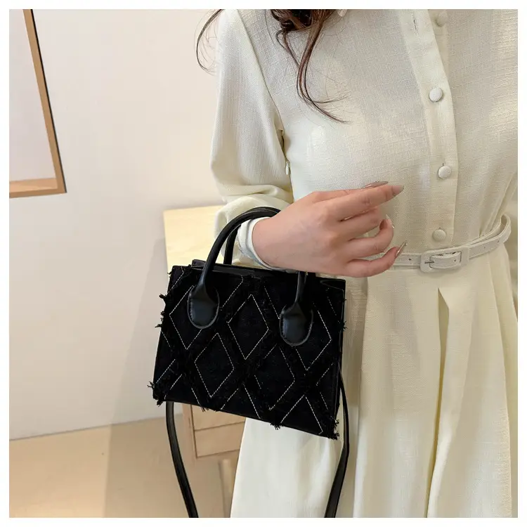 Blue Rhombus Embroidered Shoulder Bag 2024 — feature 29