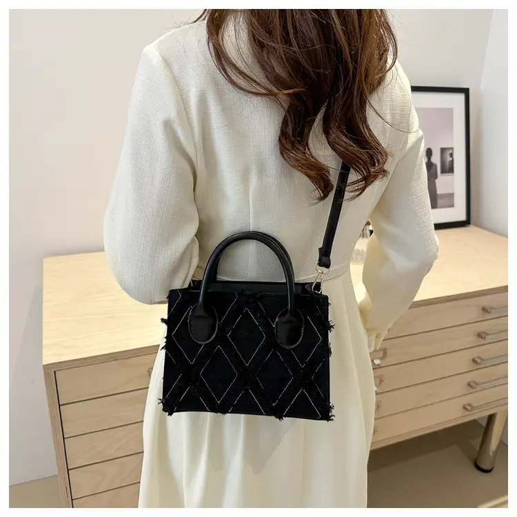 Blue Rhombus Embroidered Shoulder Bag 2024 — feature 33