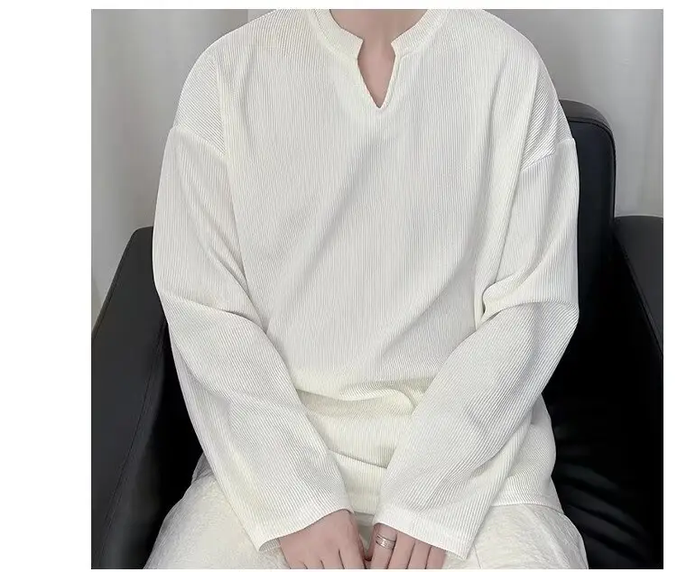 White V-Neck Long Sleeve T-Shirt for Boys 2024 — feature 10