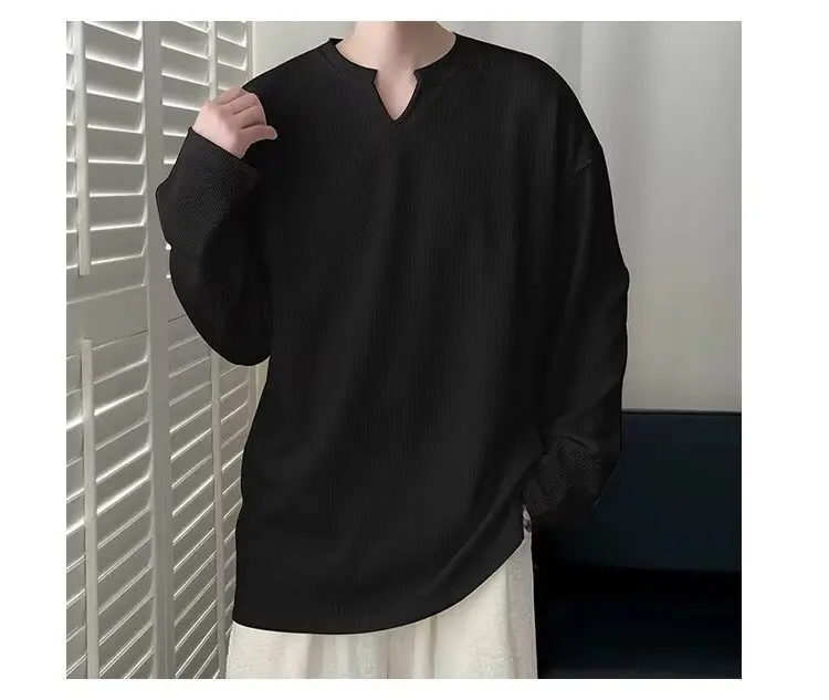 White V-Neck Long Sleeve T-Shirt for Boys 2024 — feature 12