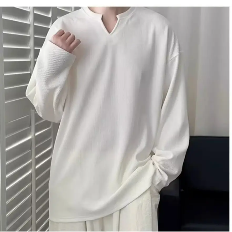 White V-Neck Long Sleeve T-Shirt for Boys 2024 — feature 14