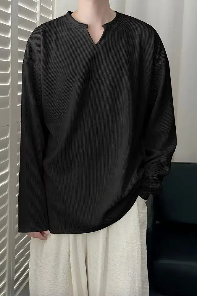 White V-Neck Long Sleeve T-Shirt for Boys 2024 — feature 15