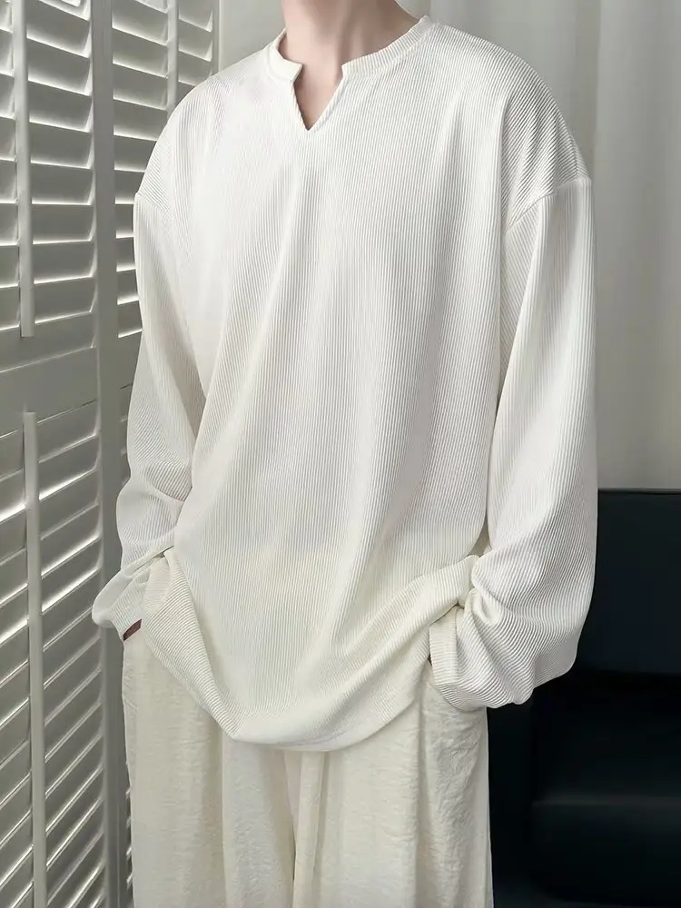 White V-Neck Long Sleeve T-Shirt for Boys 2024 — feature 4