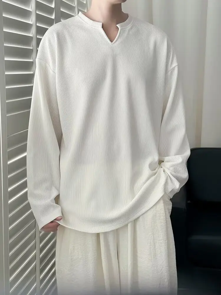 White V-Neck Long Sleeve T-Shirt for Boys 2024 — feature 5