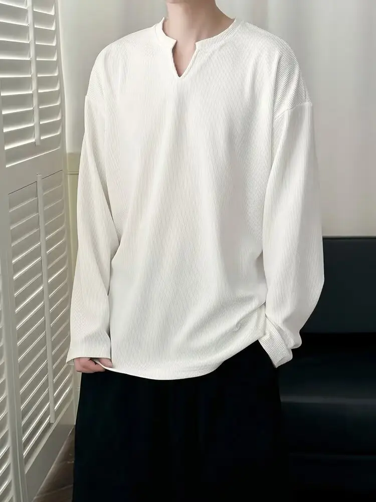 White V-Neck Long Sleeve T-Shirt for Boys 2024 — feature 6