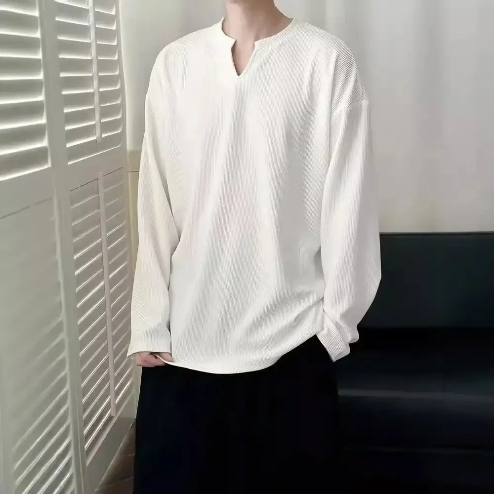 White V-Neck Long Sleeve T-Shirt for Boys 2024 - Image 6
