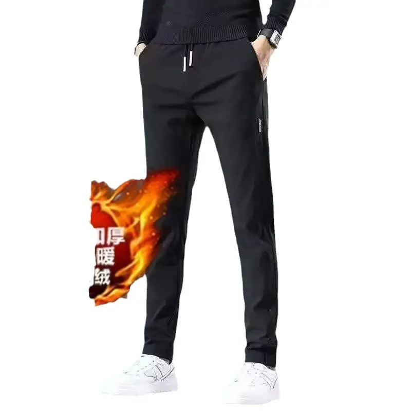 Men Fleece Lined Grey Casual Trousers All Season - Image 17