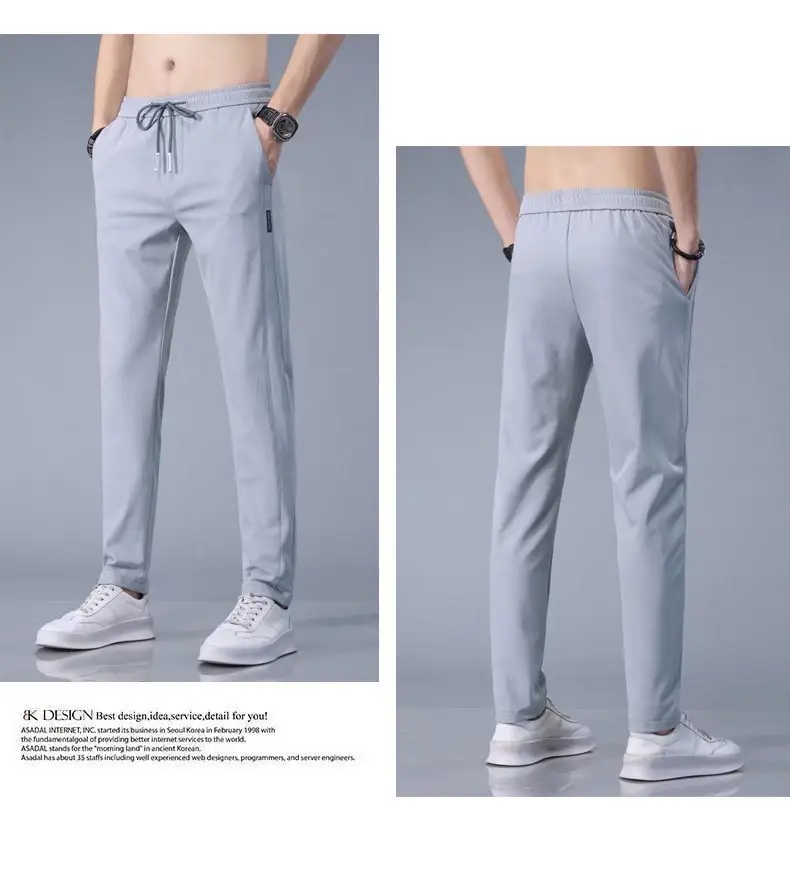 Men Fleece Lined Grey Casual Trousers All Season — feature 11