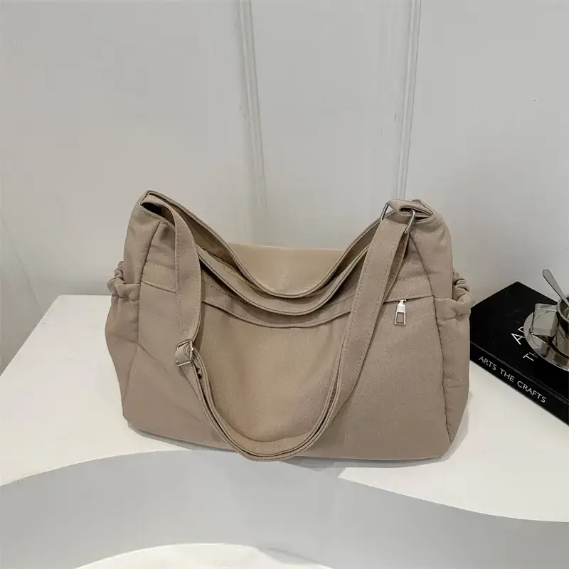 Artistic Western Style Large Capacity Canvas Tote Bag Beige - Image 5