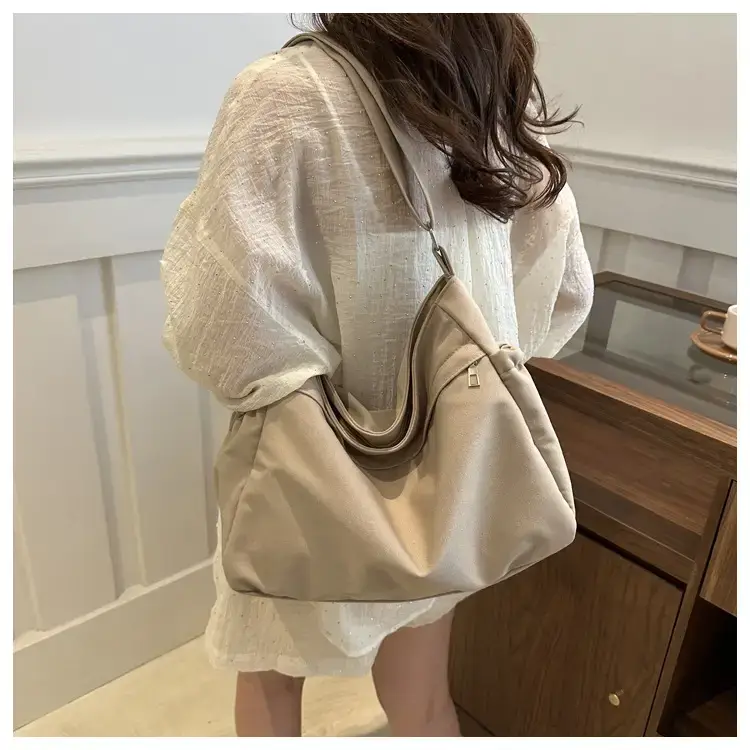 Artistic Western Style Large Capacity Canvas Tote Bag Beige — feature 17
