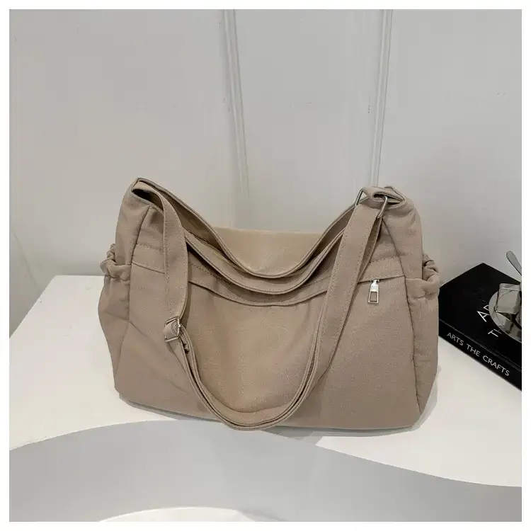 Artistic Western Style Large Capacity Canvas Tote Bag Beige - Image 4