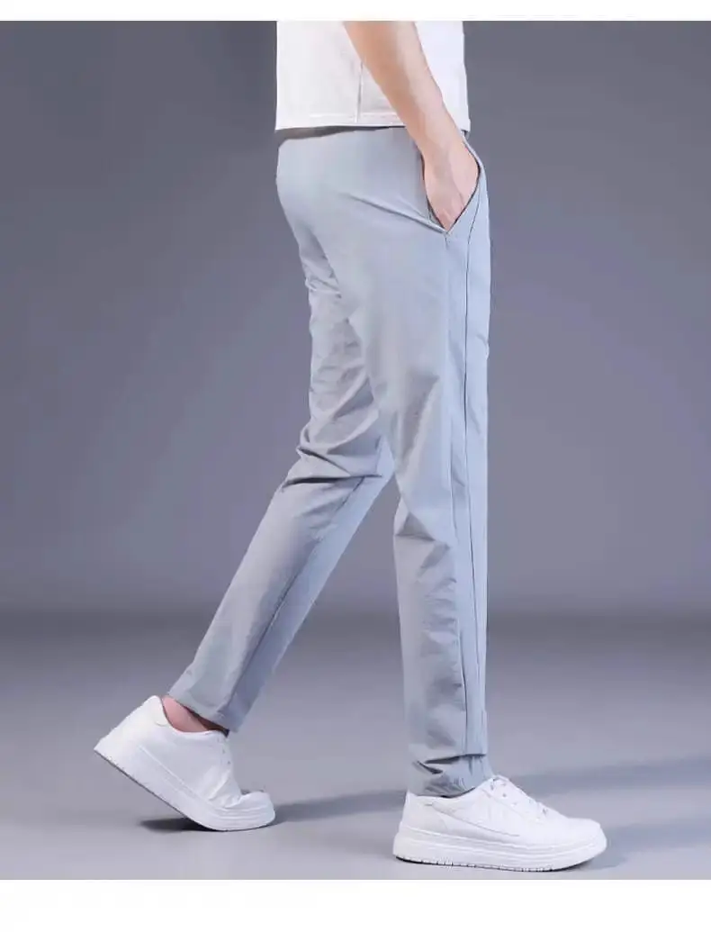 Men Ice Silk Work Pants Non Magnetic Iron Free Breathable — feature 10