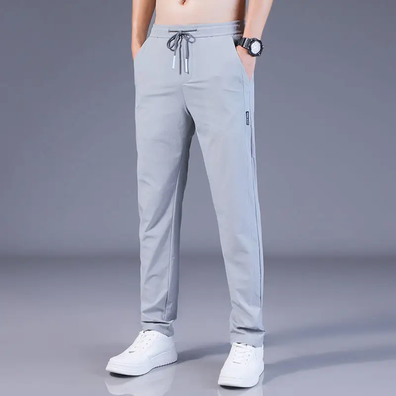 Men Ice Silk Work Pants Non Magnetic Iron Free Breathable - Image 3