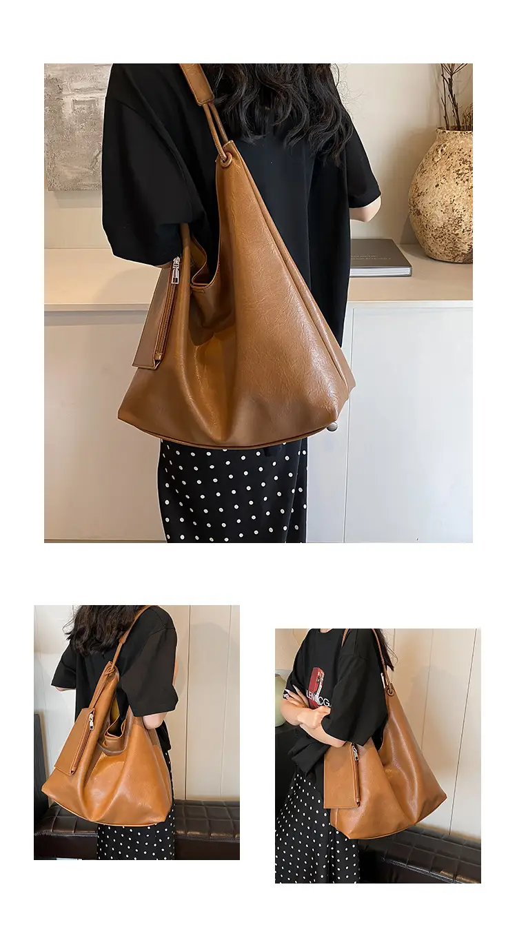 Brown Lazy Style Women's Large Tote Bag — feature 12