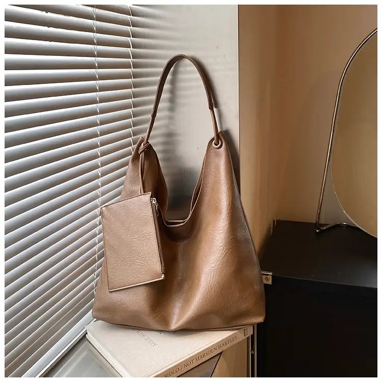 Brown Lazy Style Women's Large Tote Bag — feature 14