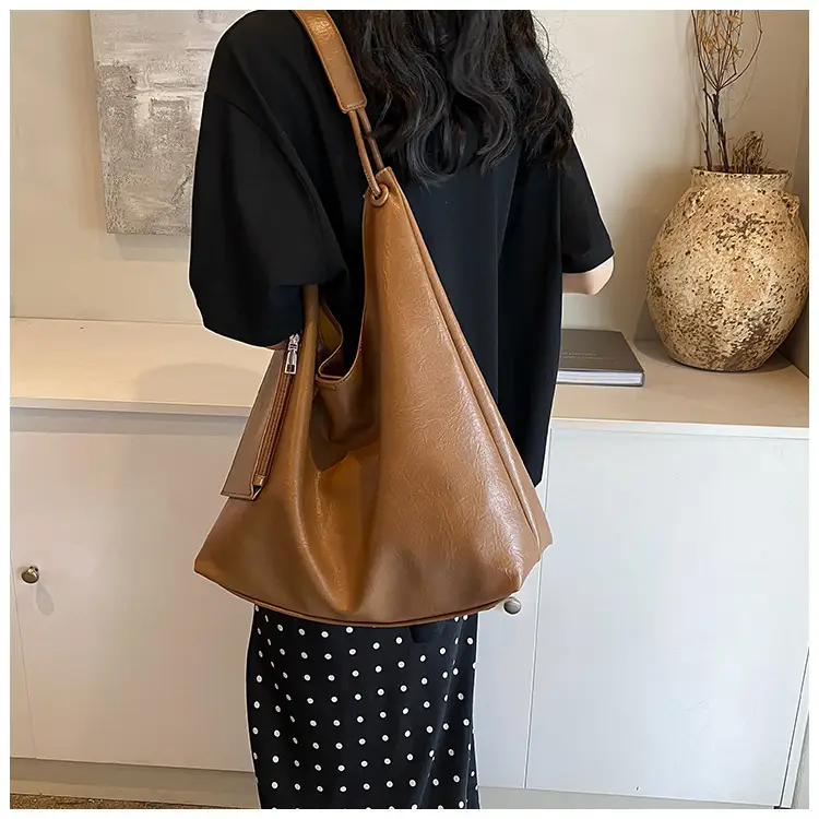 Brown Lazy Style Women's Large Tote Bag — feature 25