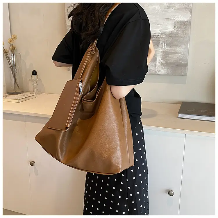 Brown Lazy Style Women's Large Tote Bag — feature 26
