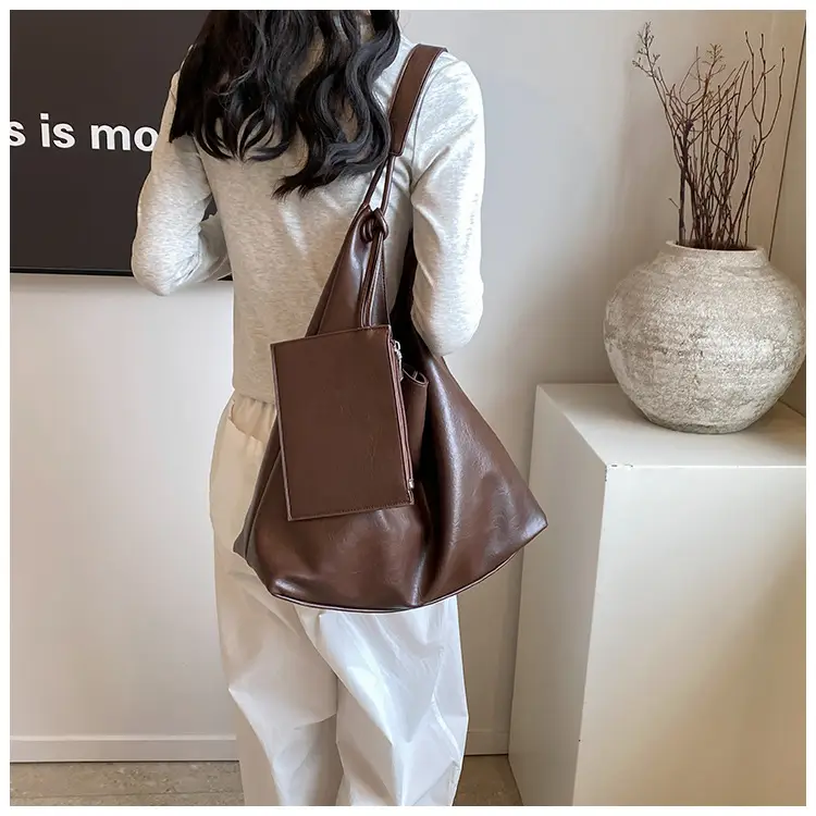 Brown Lazy Style Women's Large Tote Bag — feature 36