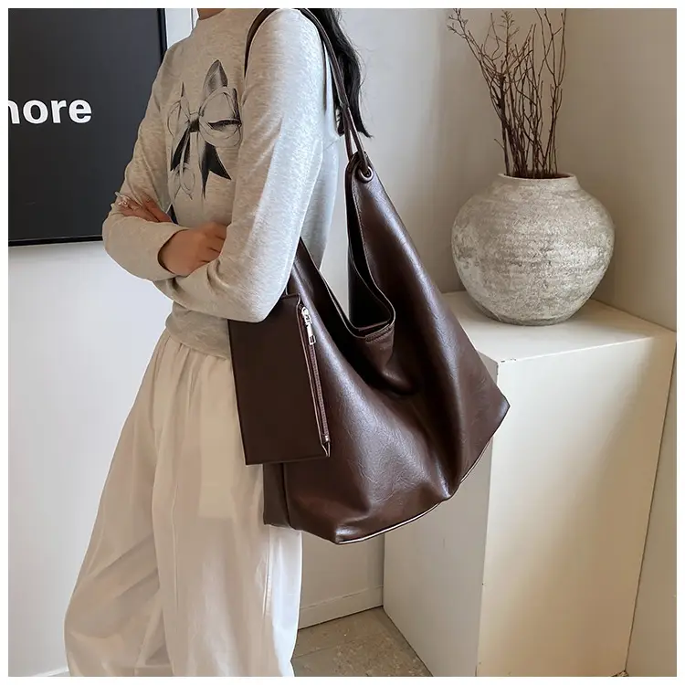 Brown Lazy Style Women's Large Tote Bag — feature 38