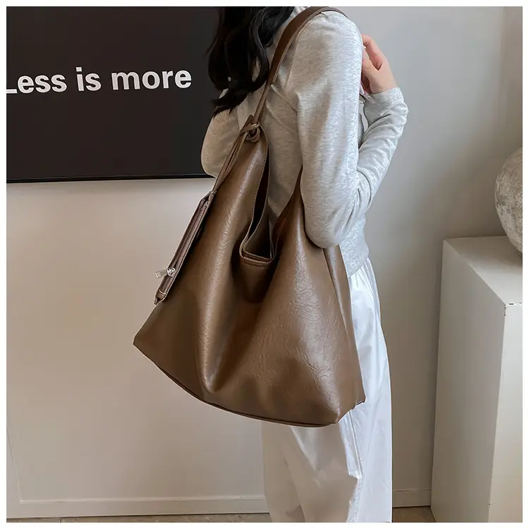 Brown Lazy Style Women's Large Tote Bag — feature 40