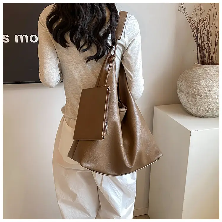 Brown Lazy Style Women's Large Tote Bag — feature 41