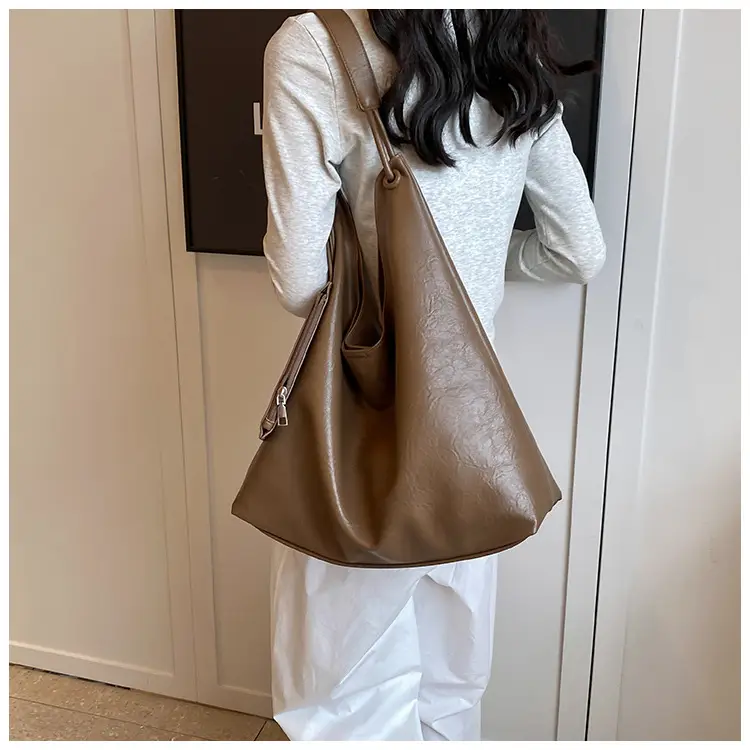 Brown Lazy Style Women's Large Tote Bag — feature 43
