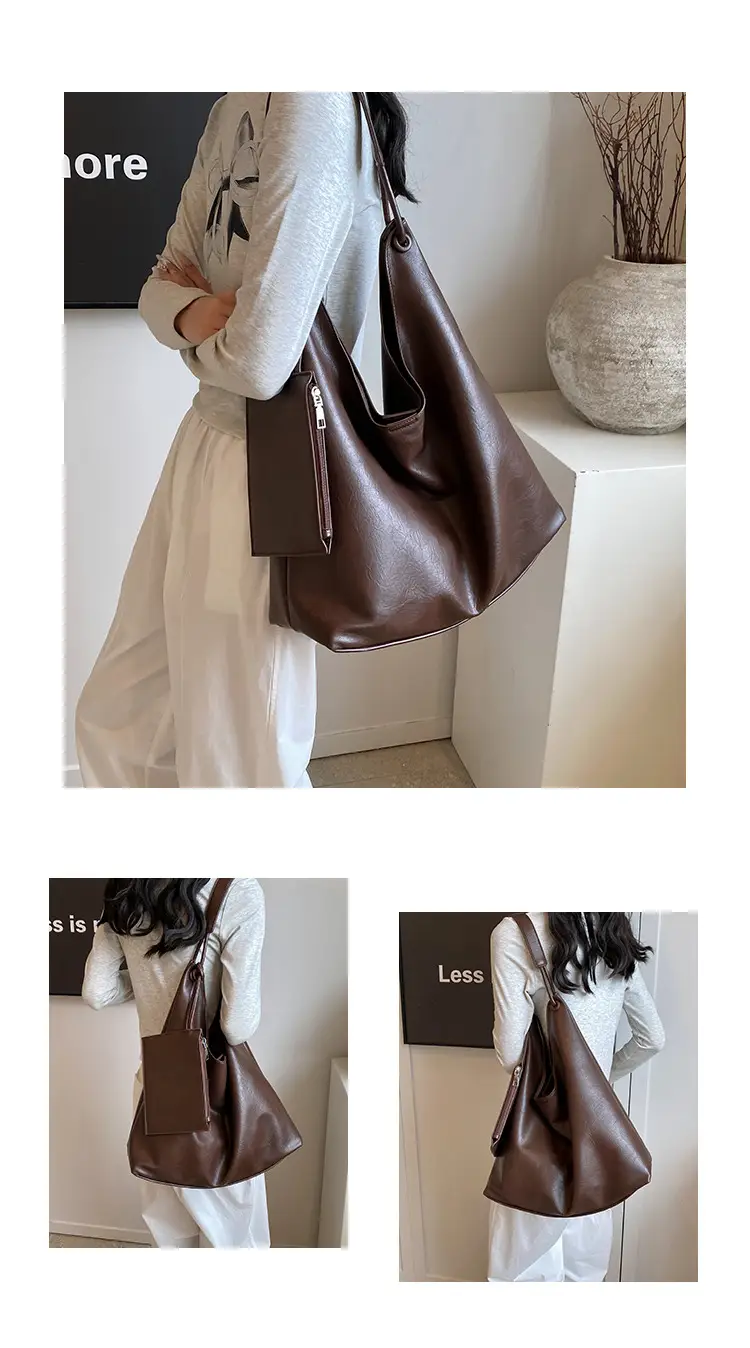 Brown Lazy Style Women's Large Tote Bag — feature 9