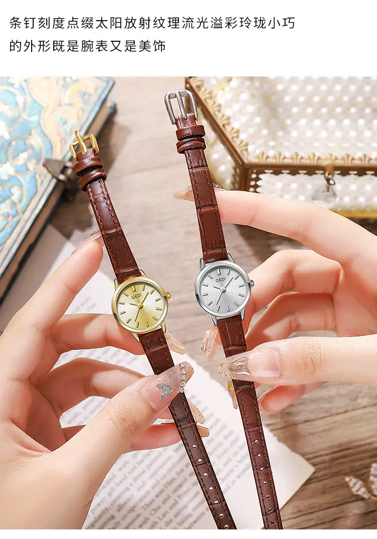 Goldie Women's Leather Belt Watch Small Elegant Dial — feature 9