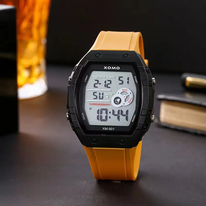 Men's Black Digital Alarm Watch with Matcha Design - Image 4