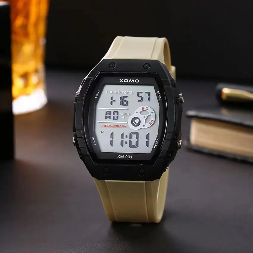 Men's Black Digital Alarm Watch with Matcha Design - Image 5